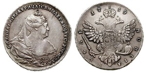 FOREIGN COUNTRIES; Russia / Россия - Anna / Анна Иоанновна 1730-1740. rubel 1739, Moskwa, srebro 25.58 g, Bitkin 204, Diakov 2, GM 13.8, Petrov (3 ruble), Yusupov 2 - GRADE: III ( VF )