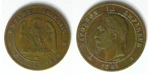 FRANCE 10 Centimes 1861 BB - Bronze - Napoleon III. - VF - 4576