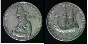 USA Half Dollar 1920 - Silver 0.900 - Pilgrim Tercentenary - aUNC - 3998