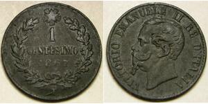 ITALY 1 Centesimo 1867 T - Copper - Vittorio Emanuele II. - VF+ - 1789 *