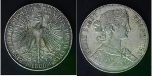 FRANKFURT AM MAIN (German State) 1 Thaler 1860 - Silver 0.900 - VF - 433