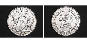 100 Krone Cecoslovacchia  (1918-1992) Argento 