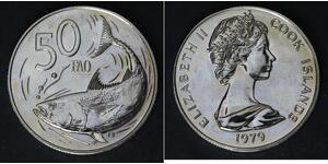 COOK ISLANDS 50 Cents 1979 - Copper/Nickel - Elizabeth II. - F.A.O. - 3985