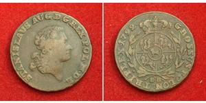  
 
   1792, Poland, Stanislaw II. Copper 3 Grosze (½ Szostak / 3 Kruzierz) Coin. aXF!   Mint Year: 1792  Reference: KM-182.   Condition: VF-aXF!   Denomination: 3 Grosze (½ Szostak / 3 Kruzierz) ...