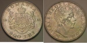 ROMANIA 200 Lei 1942 - Silver 0.835 - Mihai I. - VF/XF - 302 *