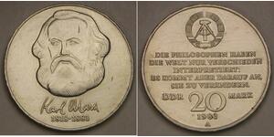 GERMANY (East - DDR) 20 Mark 1983 A - Copper-Nickel - Karl Marx - aUNC - 629 *