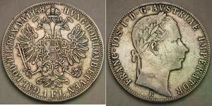 AUSTRIA 1 Florin 1858 B - Silver 0.9 - Franz Joseph I. - VF+ - 3140 *