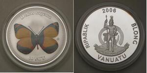 VANUATU 10 Vatu 2006 Proof - Silver plated Cu-Ni - Delias Sagessa - 3284 *