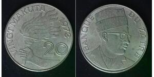 ZAIRE 20 Makuta 1973 - Copper/Nickel - XF/aUNC - 698