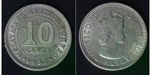 MALAYA AND BRITISH BORNEO 10 Cents 1957 KN - Copper/Nickel - Elizabeth II - 4617