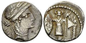 Iulius Caesar AR Denarius, 48 BC Iulius Caesar (49-44 BC). AR Denarius (18 mm, 3.86 g), miliary mint moving with Caesar, 48 BC Obv. Head of Venus right, wearing oak wreath and diadem, LII behind. ...