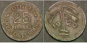 OSTERBURG (Germany) 25 Pfennig 1920 - Iron Emergency Money - VF/XF - 275 *