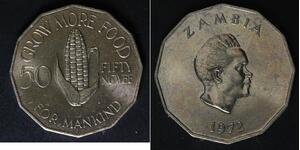 ZAMBIA 50 Ngwee 1972 - Copper/Nickel - F.A.O. - aUNC - 2379