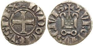 1 Dinar 中世纪的法国 銀 路易九世 (法兰西)(1214-1270)