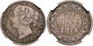 20 Cent Neufundland und Labrador / Kanada Silber Victoria (1819 - 1901)