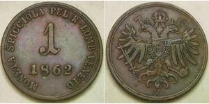 LOMBARDY VENETIA 1 Soldo 1862 V - Copper - Franz Joseph I. - VF+ - 3149 *