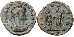 1 Антониниан Римская империя (27BC-395) Бронза Аврелиан (215-275)