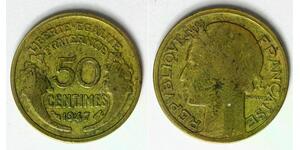 FRANCE 50 Centimes 1947 - Aluminum/Bronze - 4375