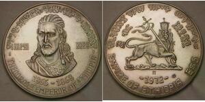 ETHIOPIA 5 Dollars 1972 F - Silver 0.925 - Emperor Theodros II. - aUNC - 1690 *