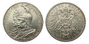 2 Mark Royaume de Prusse (1701-1918) Argent Wilhelm II, German Emperor (1859-1941)