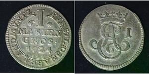 OSNABRUCK 1 Mariengroschen 1724 JJJ - Silver - Ernst August II - VF - 3039