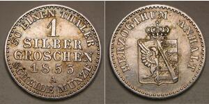 ANHALT BERNBURG 1 Groschen 1855 A - Billon - Alexander Karl - VF/XF - 4170 *