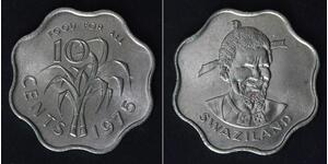 SWAZILAND 10 Cents 1975 - Copper/Nickel - F.A.O. - Sobhuza II. - aUNC - 3999