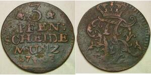PRUSSIA (German Kingdom) 3 Pfennig 1763 D - Copper - Friedrich II. - VF - 2719 *