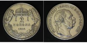 HUNGARY 2 Korona 1914 KB - Silver 0.835 - Franz Joseph I. - XF/aUNC - 3172
