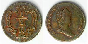 AUSTRIA 1/2 Kreuzer ND(1760) - Copper - Maria Theresia - VF - 606