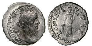 PESCENNIO NIGRO (193-194) Denario. D/ Testa laureata R/ Il Bonus Eventus con spighe e vassoio di frutta. Coh. 9 RIC 4 Tredici 4 Ag g 2,66 Molto rara BB