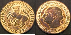 WESTPHALIA (Notgeld) 100 Mark 1922 - Tombac - XF- 2023 