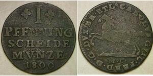 BRUNSWICK WOLFENBUTTEL 1 Pfennig 1800 MC - Cu - Karl Wilhelm Ferdinand - 3133 *