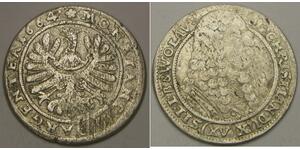 SILESIA LIEGNITZ BRIEG 15 Kreuzer 1664 - Silver - Christian - VF - 3006 *