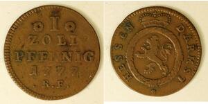 HESSE DARMSTADT 1 Pfennig 1777 .R.F. - Copper - Ludwig IX. - 73