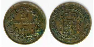 LUXEMBOURG 2-1/2 Centimes 1901 (u) - Bronze - William III. Netherlands - 1579