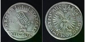 BREMEN (German State) 12 Grote (1/6 Thaler) 1667 - Silver - 3472