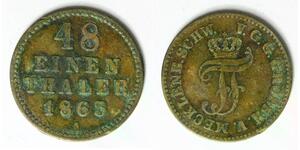 MECKLENBURG SCHWERIN 1/48 Thaler 1863 A - Silver - Friedrich Franz II. - 1097