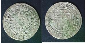 AUGSBURG (German City) 3 Kreuzer 1555 - Silver - Ludwig II. - VF- - 3005
