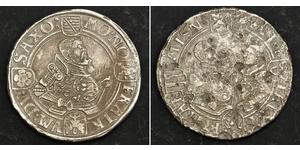  
  1559, Saxony (Ernestine), John William, Frederick II & III. Silver Thaler Coin. Corroded!  State: Saxony Mint Place: Saalfeld Denomination: Thaler Mint Year: 1559 (not dated!) References: ...