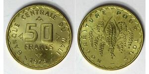 MALI 50 Francs 1975(a) - Nickel/Brass - F.A.O. - aUNC - 4418