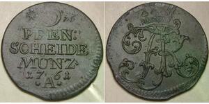 PRUSSIA (German Kingdom) 3 Pfennig 1761 A - Cu - Friedrich II. - VF/XF - 2717 *