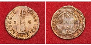  
 
  Urcaquary 1834, Haiti (Republic). Beautiful Copper 1 Centime Coin. Cleaned XF!  References: KM-A21. Denominations: 1 Centime (Un Centime) Condition: Cleaned, crudely struck, otherwise XF!   ...
