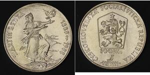 CZECHOSLOVAKIA 100 Korun ND(1988) - Silver 0.500 - Martin Benka - 2803