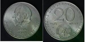 GERMANY (DDR) 20 Mark 1973 A - Copper/Nickel - Otto Grotewohl - VF/XF - 543