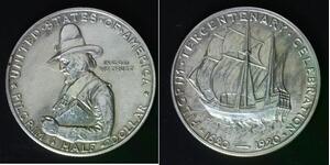 USA Half Dollar 1920 - Silver 0.900 - Pilgrim Tercentenary - aUNC - 3996
