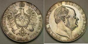 PRUSSIA 1 Thaler 1860 A - Silver 0.9 - Friedrich Wilhelm IV. - aUNC - 2726 *