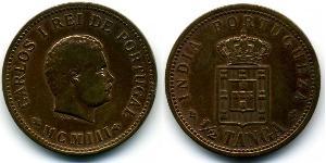 1/2 Tanga Portugiesisch-Indien (1510-1961) Kupfer  Karl I. von Portugal (1863-1908)