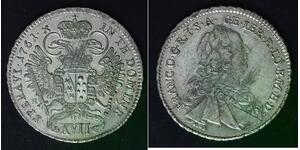 AUSTRIA 17 Kreuzer 1761 HA - Silver 0.542 - Franz I. - XF - 430