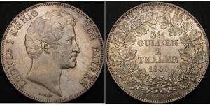 BAVARIA (German State) 2 Thaler / 3-1/2 Gulden 1840 - Silver .900 - VF/XF- 895 